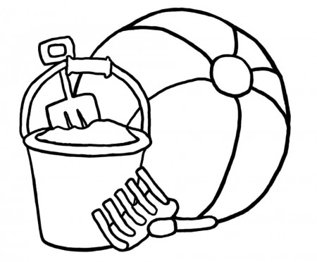 Beach Pail And Shovel Coloring Page drawing free image download