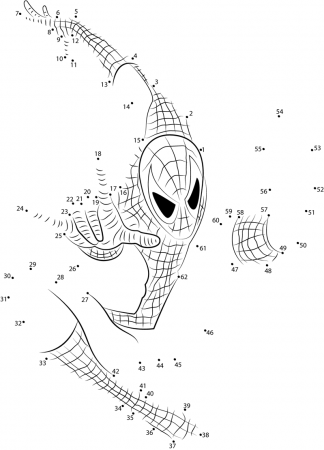 Spiderman Dot to Dot coloring page - Coloring pages