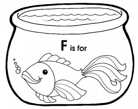 F Is For Fish In Fish Bowl Coloring Page - Download & Print Online Coloring  Pages for Free in 2023 | Fish coloring page, Online coloring pages,  American flag coloring page
