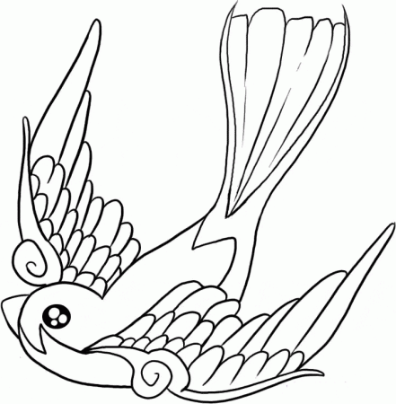 Swallow coloring page - Animals Town - animals color sheet - Swallow free  printable coloring pages animals