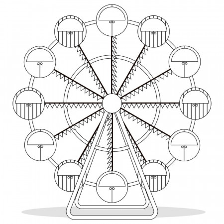 Ferris wheel coloring book printable and online