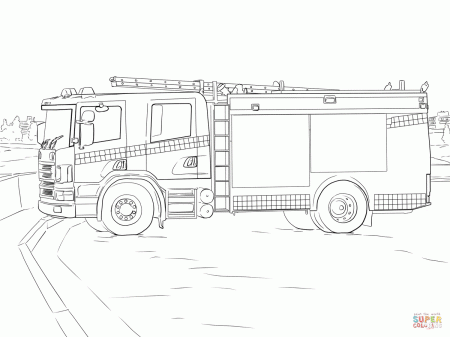 Fire Truck coloring page | Free Printable Coloring Pages