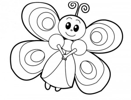 Pictures for children to draw. A Little Duck and a Butterfly, step ...