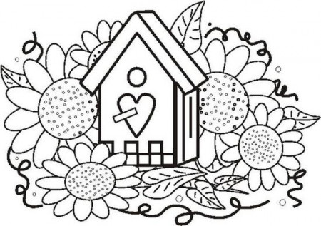 Birdhouse Coloring Pages for Kids ...coloringbookfun.com