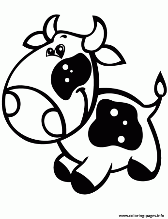 Super Cute Baby Cow Easy Coloring Pages Printable