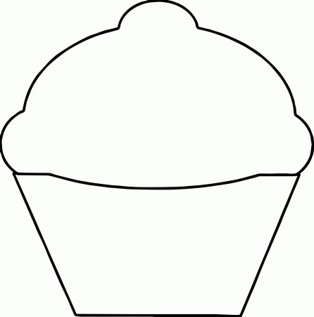 Basic Cupcake Coloring Page | Wecoloringpage