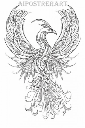 Phoenix Coloring Sheet for Adults ...