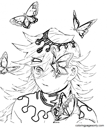Butterflies Around Him Coloring Page ...