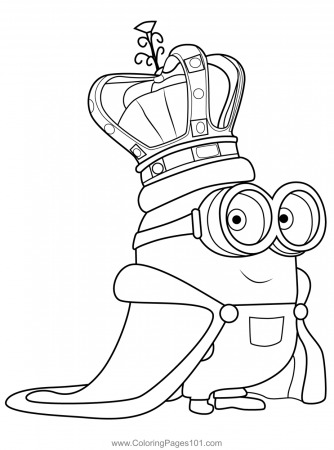 King Bob Minions Coloring Page for Kids - Free Minions Printable Coloring  Pages Online for Kids - ColoringPages101.com | Coloring Pages for Kids