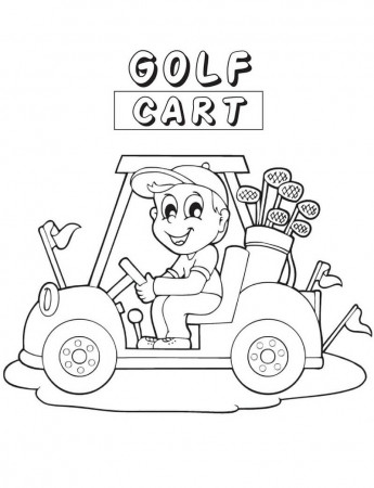 Golf Cart Coloring Page - Free Printable Coloring Pages for Kids