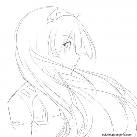 Zero Two Drawing Anime Coloring Pages - Zero Two Coloring Pages - Coloring  Pages For Kids And Adults
