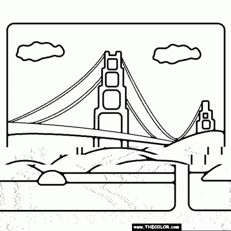 San Francisco Bridge Coloring Page