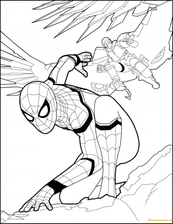 Superhero Spiderman HomeComing Coloring Page - Free Coloring Pages Online |  Superhero coloring, Avengers coloring pages, Superhero coloring pages