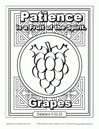 Fruit of the Spirit for Kids | Patience Coloring Page