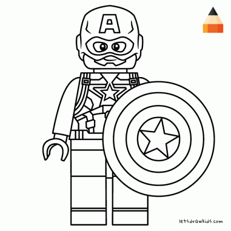Coloring page for Kids - How To Draw Lego Captain America | Lego ...