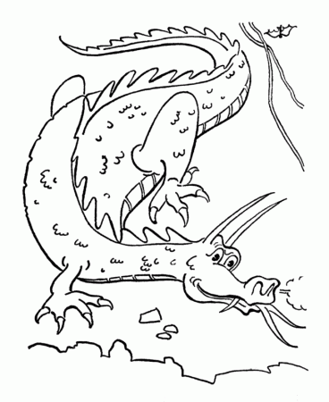 BlueBonkers - Mythical Animals and Beasts Coloring Sheets - Dragon 1 - Free  Printable Medieval Animals Coloring pages