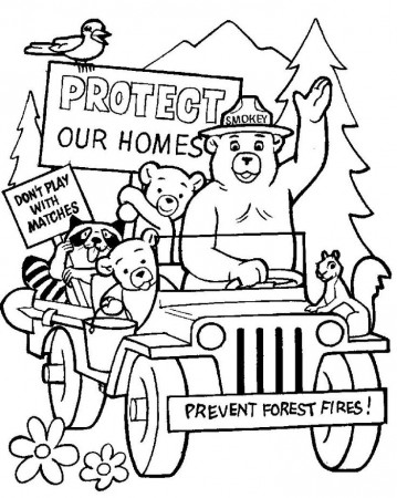 printable smokey the bear coloring page - Clip Art Library