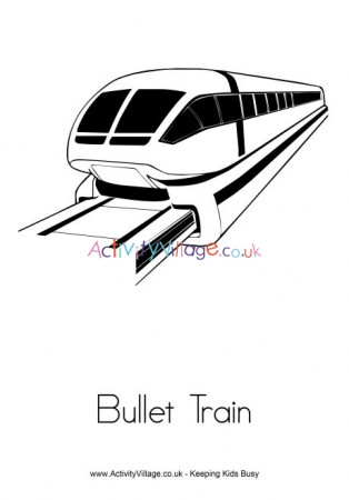 Bullet Train Colouring Page