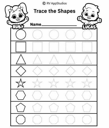 Dotted Line Shapes Coloring Page