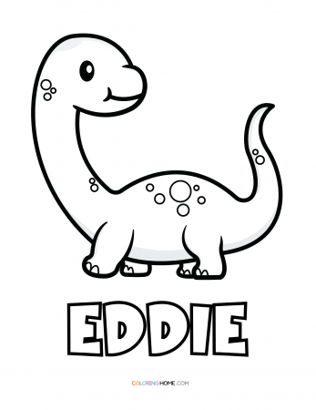 Eddie dinosaur coloring page