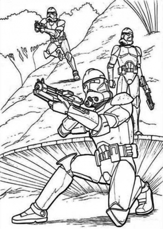 The Clone Troopers Standby In Star Wars Coloring Page - Download & Print  Online Coloring Pages fo… | Star coloring pages, Star wars colors, Star  wars coloring sheet