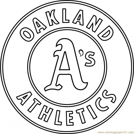 Oakland Athletics Logo Coloring Page for Kids - Free MLB Printable Coloring  Pages Online for Kids - ColoringPages101.com | Coloring Pages for Kids