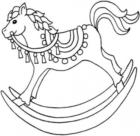 christmas rocking horse coloring page - Clip Art Library