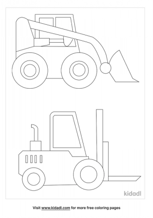 Skid Steer And Forklift Coloring Pages | Free Vehicles Coloring Pages |  Kidadl