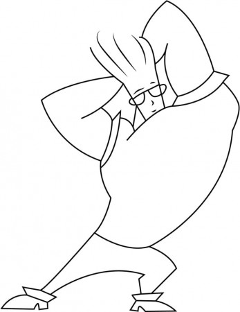 Johnny Bravo Looks Cool Coloring Page - Free Printable Coloring Pages for  Kids