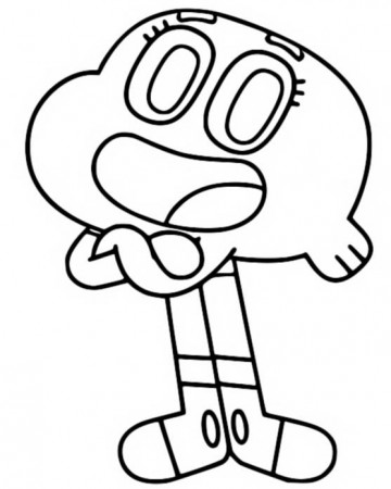 Coloring page The amazing world of Gumball : Darwin Watterson 2