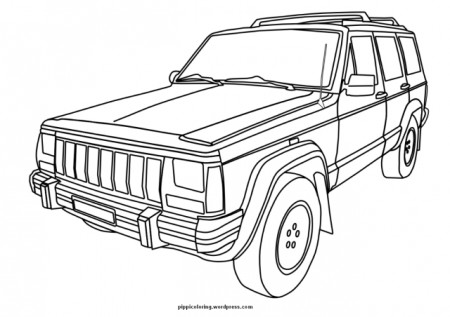 Jeep coloring page | Pippi's Coloring Pages