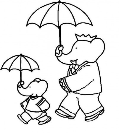 Babar Free Cartoon Coloring Pages Playing Football | Cartoon ...