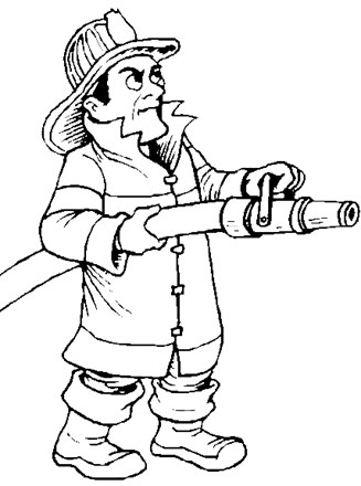 Police and Fire Fighters Coloring Page - fireman hose | All Kids Network