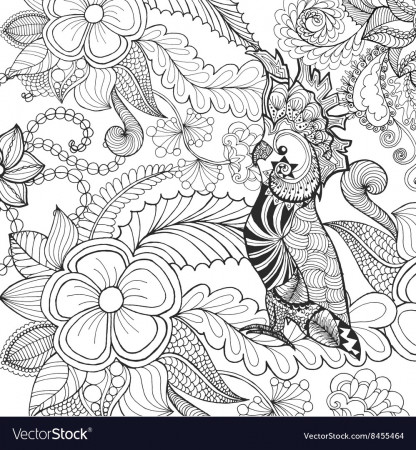 Cute cockatoo coloring page Royalty Free Vector Image