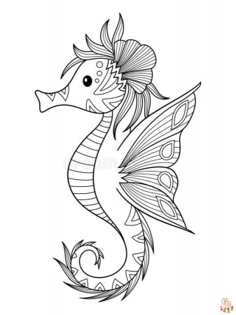 Descubre el mundo mágico de Fairytail Seahorse Coloring Pages