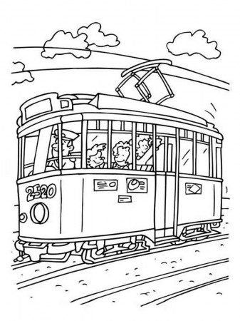 Tram coloring pages