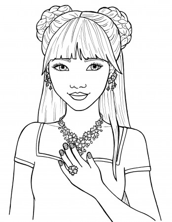 Pretty Girls Coloring Pages Free | Coloring pages for girls ...