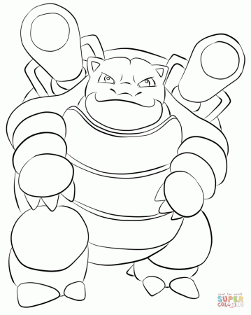 Blastoise coloring page | Free Printable Coloring Pages