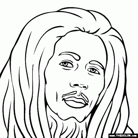 Bob Marley Coloring Page | Bob Marley Coloring