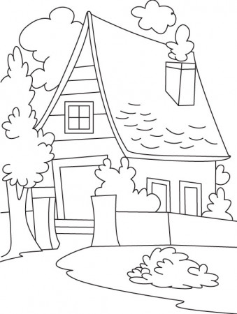 Cottage coloring page | Download Free Cottage coloring page for ...