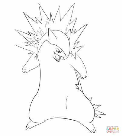 Typhlosion coloring page | Free Printable Coloring Pages