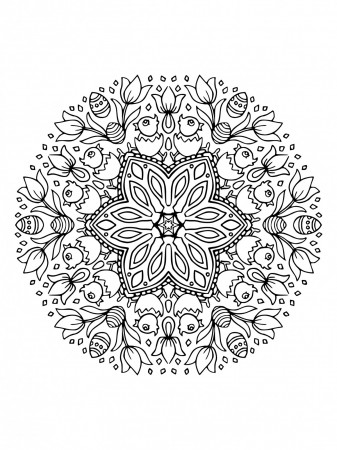 FREE Printable Adult Coloring Pages - EASTER Egg Coloring Sheet