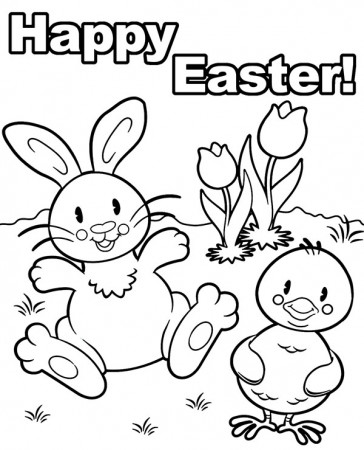 Happy Easter coloring picture sheet