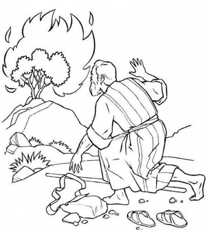 Printable Moses and The Burning Bush Coloring Page - Free Printable Coloring  Pages for Kids