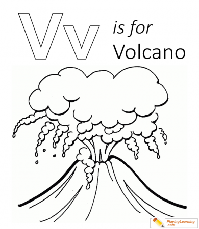 V Is For Volcano Coloring Page | Free V Is For Volcano Coloring Page