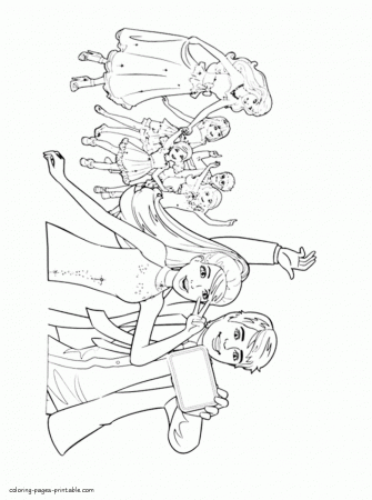 Barbie and Her Sisters in A Pony Tale coloring pages for free || COLORING- PAGES-PRINTABLE.COM