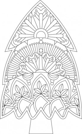 Christmas Tree Coloring Page with Mandala Style 13780919 Vector Art at  Vecteezy