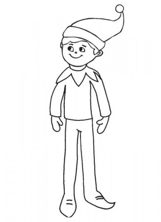 Elf is Standing Coloring Page - Free Printable Coloring Pages for Kids