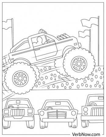 Free MONSTER TRUCK Coloring Pages & Book for Download (Printable PDF) -  VerbNow