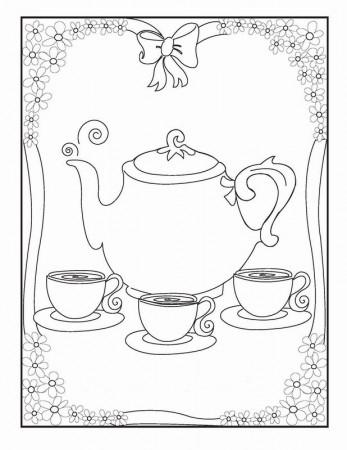 Coloring Pages | Tea Making Cup Coloring Pages